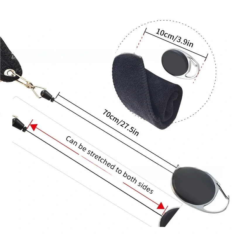 Double sided portable microfiber golf towel.