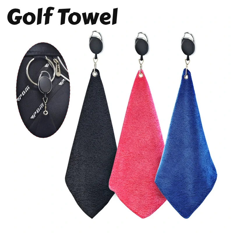 Double sided portable microfiber golf towel.