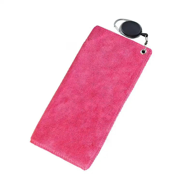 Double sided portable microfiber golf towel.